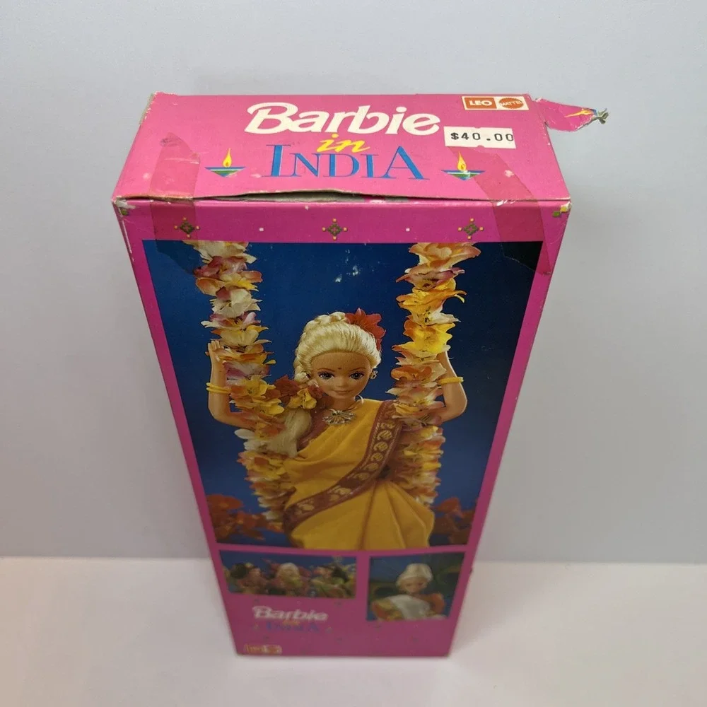 1993 Barbie in India Purple Gold Sari Mattel India NIB Vintage Box Damage